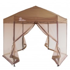 Palm Springs Hexagonal Pop Up Canopy Tent with Mesh Walls   